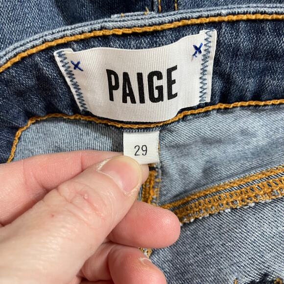 Paige Verdugo Ankle Women's Distressed Medium Wash Skinny Jeans - Size 29 - Mid - Picture 5 of 8